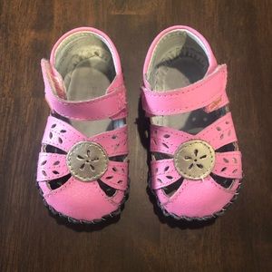 Pediped Baby Girl Leather Velcro Shoes 12-18 Month